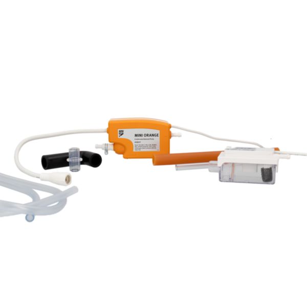 Image principale de Pompe de relevage des condensats Mini Orange, débit max 20 L/h, hauteur 10 m, idéale pour applications CVC jusqu’à 26 kW Réf. FP3577