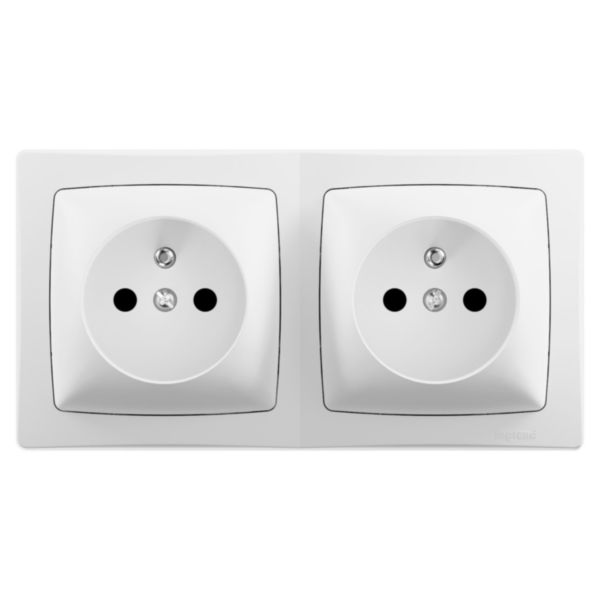 Double prise de courant avec terre - 2 postes - appareillage saillie Réf. 086076L
