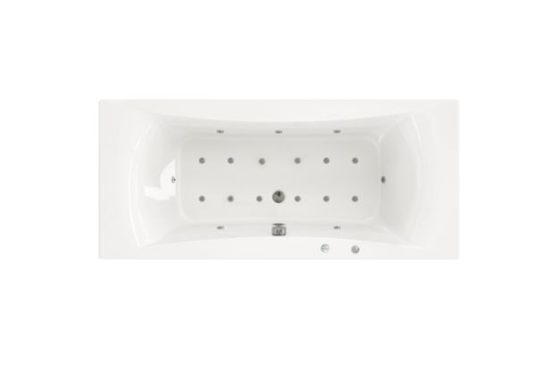 Pack baignoire balnéo CONCERTO 180x80 tête à droite système Star mixte façade + tablier latéral finition biocryl blanc Réf. BCON180BDCMD1
