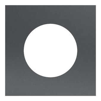 Plaque de finition Odace Métal effet Perle Noire support noir - 1 poste - H87,5mm x L87,5mm x P11,7mm - IK04 IP21D Réf. S912702