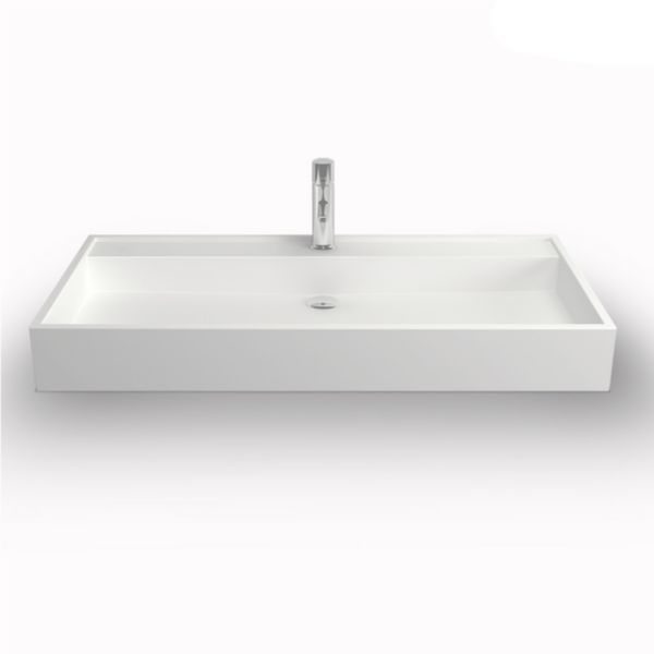 Vasque rectangulaire VERONA 60 cm finition blanc mat sans trop plein Réf. NS-6101-600