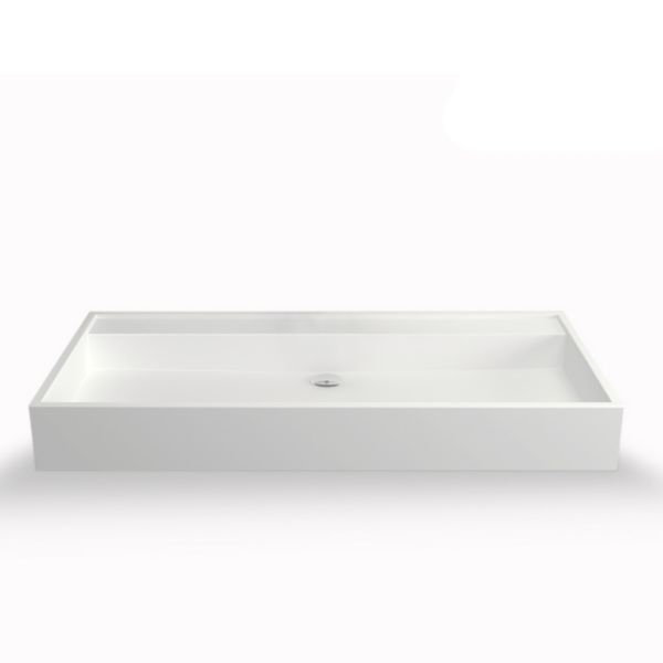 Vasque rectangulaire MARINA II 90 x 45 cm finition mat sans trop plein sans perçement Réf. NS-6101-900-NO