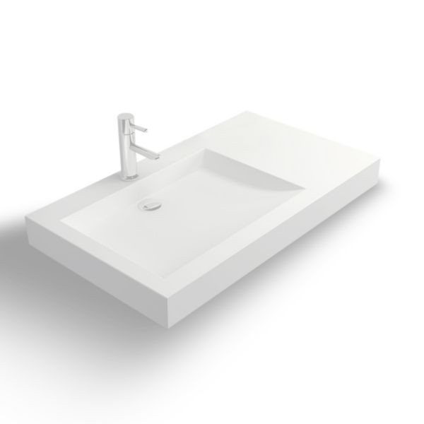 Vasque rectangulaire PALERMA 81 x 45,5 cm finition mat sans trop plein Réf. NS-0209