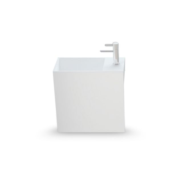 Lave-mains LIMA D 40 cm finition mat sans trop plein avec mitigeur à droite Réf. NS-0201-D