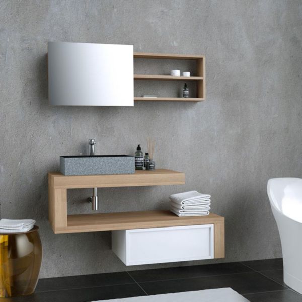 Armoire HEMISPHERE NORD avec miroir coulissante 120 cm en chêne Réf. HN37120AR
