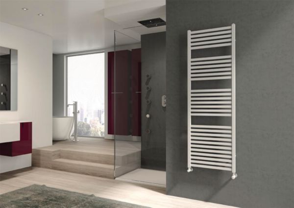 Sèche-serviette eau chaude Quadre EC 664W , Gris Perle, 1216x580x42, 13kg (T30=357W). Réf. QSM058BL6IR01NNN01