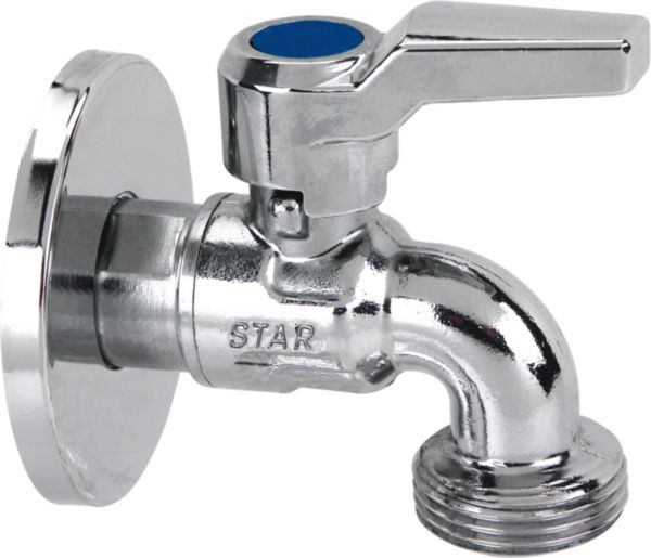 Robinet Star machine à laver PN40 F15x21 M20x27 avec levier alu chromé réf 1720C404