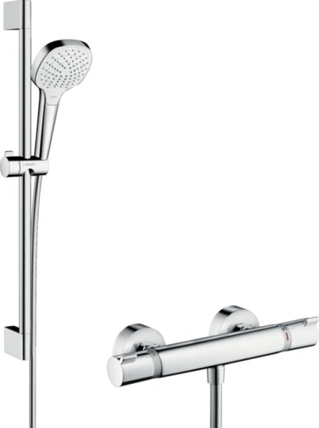 Set de douche Combi Croma Select E Vario 0,65 m avec mitigeur Ecostat Comfort réf. 27081400