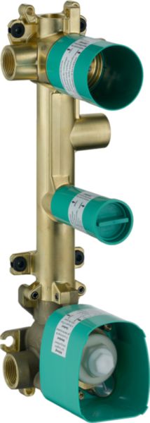 Corps d'encastrement pour set de finition avec 3 rosaces 12 x 12 pour thermostatique encastré avec robinet d'arrêt et 3 sorties réf. 36708180