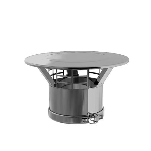 Chapeau plat inox Duoten diamètre 80 / 130 Réf 594088