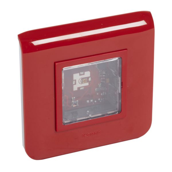 Diffuseur lumineux non autonome URA - alarme incendie visuelle - 2 Cd - flash rouge - IP21C/IK04 - 82x82 mm Réf. 367300