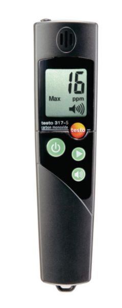 Détecteur monoxyde de carbone TESTO 317-5 pour mesure de CO ambiant livré avec étui, dragonne et piles