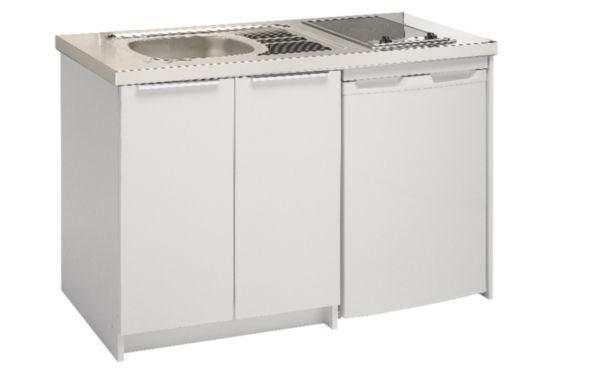 Meuble bas CLASSIK 140 cm 2 portes avec niche pour réfrigérateur 55 cm