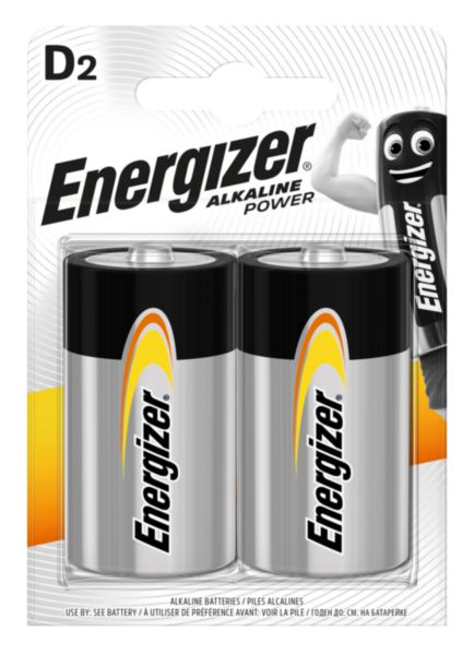 Pile D LR20 1.5V alcaline Power Energizer B2 Réf. EPLR20