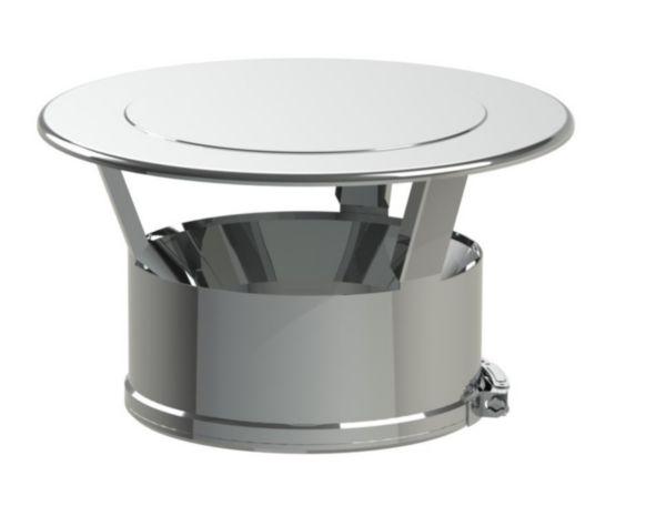 Chapeau plat inox Duoten diamètre 150 - 200 mm + bride Réf 594158