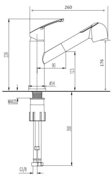 Flexible douchette pour mitigeur évier DESIGN et Alterna Mezzo