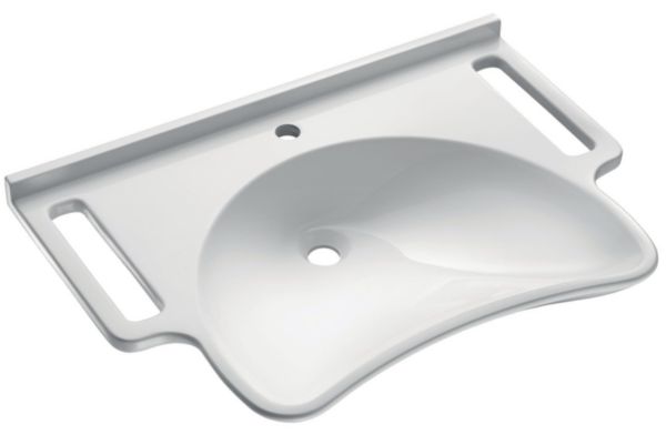 Lavabo MINERALCAST PMR mural L785 trou robinet D35 centré Réf. 132306