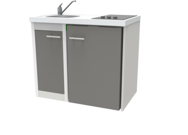 Habillage porte réfrigérateur cuisinette CLIPMETAL COLOR, Coloris Aluminium