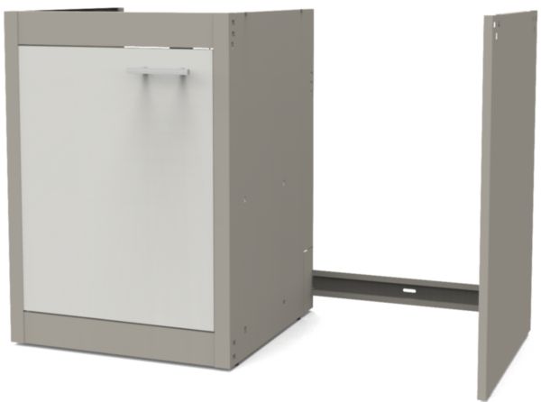 Image principale de Meuble bas cuisinette CLIPMETAL COLOR 120 cm, Coloris Soie