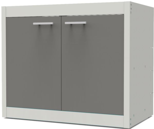 Portes de caisson CLIPMÉTAL COLOR 49 cm jeu de 2 portes, Coloris Aluminium