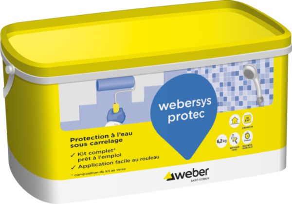 Imperméabilisation sous carrelage kit Webersys protec 6m² réf. 16005005