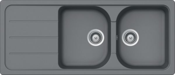 Evier Berlin 2 bacs 1 égouttoir croma 1160x500 réf. EV2621 022