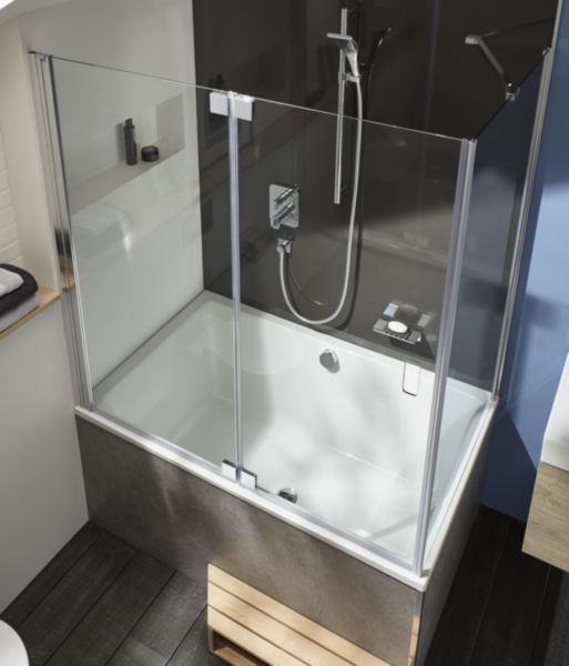 Image principale de Capsule pare-bain d'angle 120x80cm réf. E6D128-GA