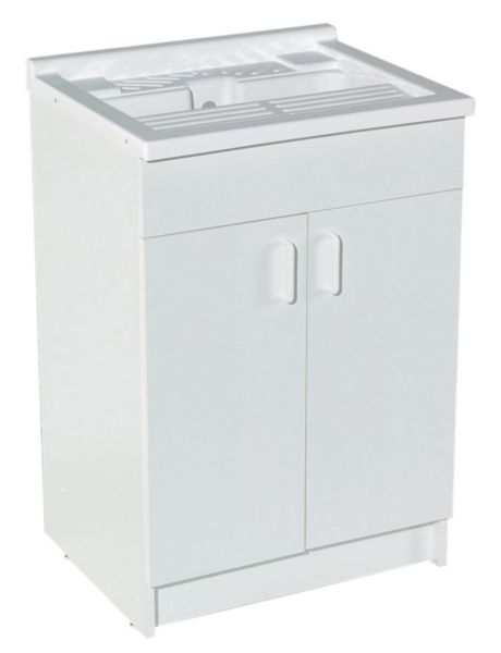 Meuble de buanderie sans bac 60 cm 2 portes complémentaires réf. B10B82060