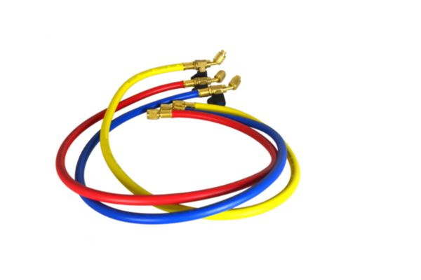 Flexible longueur 150cm 1/4''-1/4'' (jaune) 1/4''-5/16'' (rouge bleu) avec Vanne (lot de 3) Réf TF-FRJB150V-CV