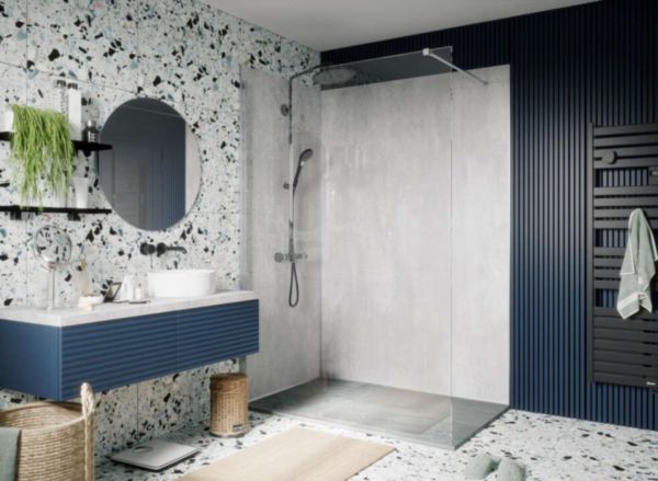 Paroi de douche Equi EI TWF 12020 VPE argent poli verre clair clean Réf. 1406000695