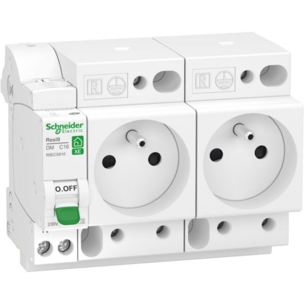 Image principale de Combinaison disjoncteur + PC 1P+N 16A C Réf.R9ECS616