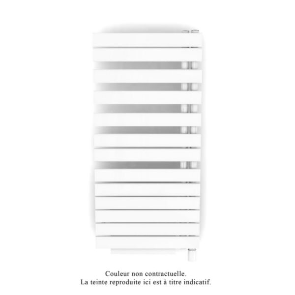Image principale de Sèche-serviette électrique Acova Fassane Spa Asymétrique + Air , collecteur à droite, commande infrarouge IRS + soufflant 1000W, puissance 750W, hauteur 1248 mm, largeur 550 mm, Blanc RAL 9016 Réf. TFR075-055IFS