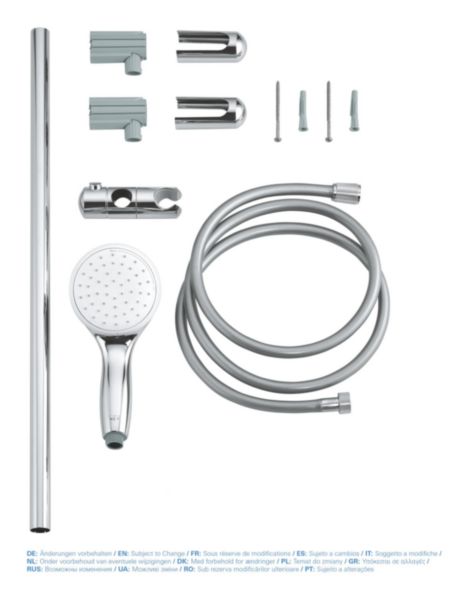 Ensemble de douche 2 jets avec barre Tempesta 100 Chromé 27598001