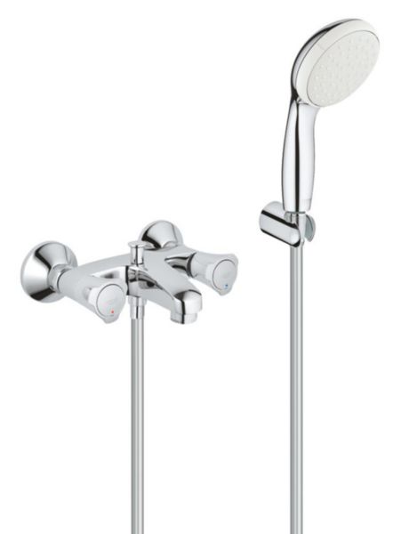 Combiné mélangeur bain-douche Costa L avec set de douche Chromé réf. 2546010A