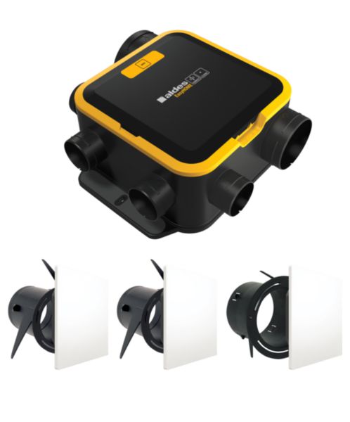 Image principale de Kit VMC simple flux EasyHOME Autoréglable COMPACT Classic livré avec 3 grilles de ventilation ColorLINE. 11026036