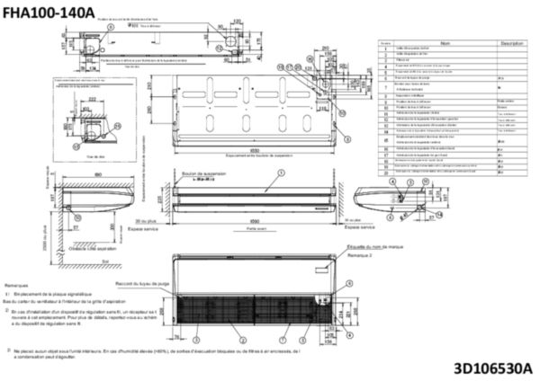 Image principale de Unité intérieure plafonnier unifié Réf FHA140A