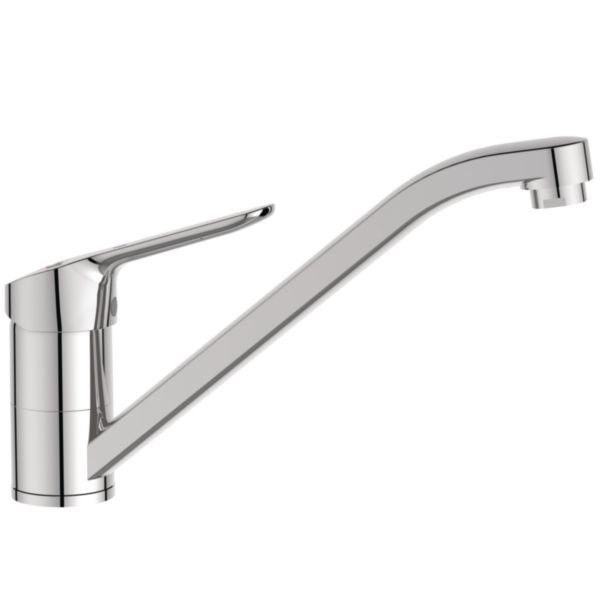 Mitigeur évier OKYRIS C3 bec bas orientable aérateur encastré et limiteur de débit 50% Chromé réf. D0594AA