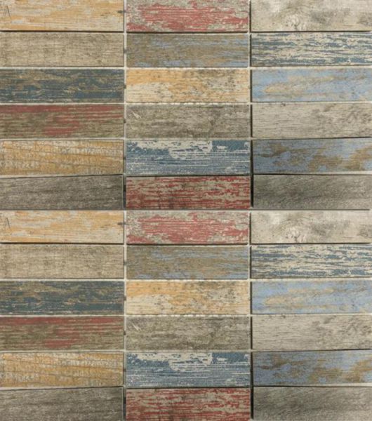 Faïence Barwolf Beachhouse vintage chip mosaîque 0,37x1,19cm Réf. 31,3x36,2cm