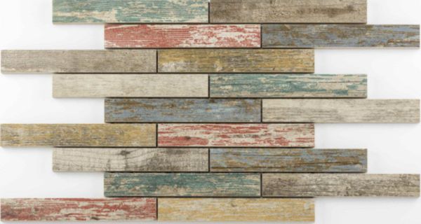 Grès cérame émaillé Barwolf Beachhouse color mauverband mosaïque 25,4 x 42,6cm Réf. KEG-17101