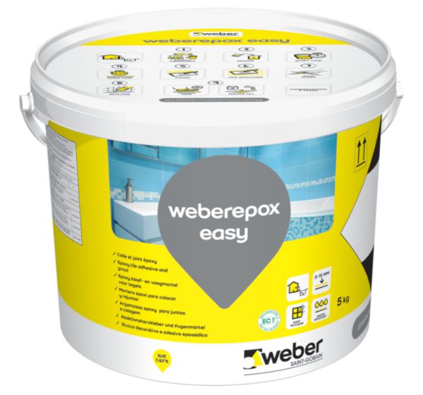 Colle et joint époxy Weberepox easy moka 5 kg Réf.16780502
