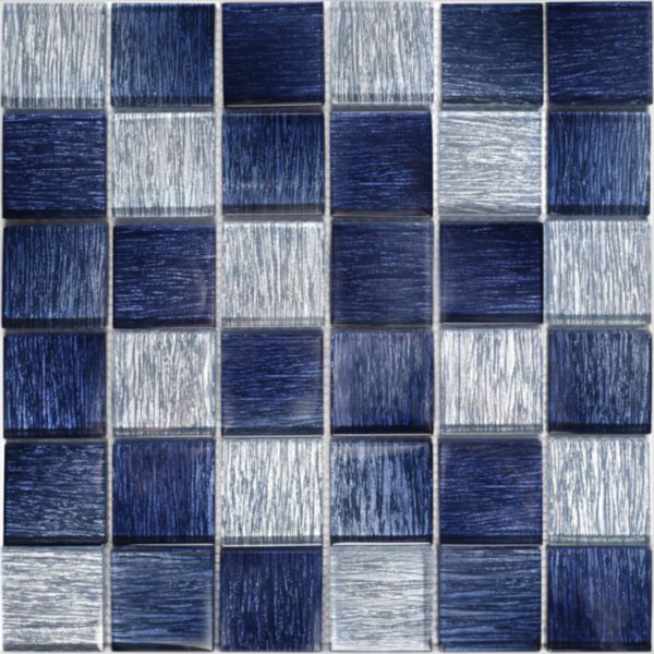 Faïence Barwolf Glamour safin bleu chip mosaïque 4,8 x 4,8 cm Réf. 29,8 x 29,8 cm Réf. GL-17008