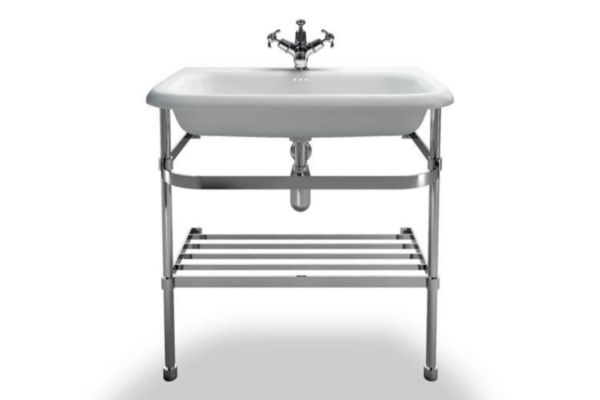 Lavabo traditionnel à encastrer sur piètement CLEARWATER 65 cm x 48 cm blanc Réf. B8E