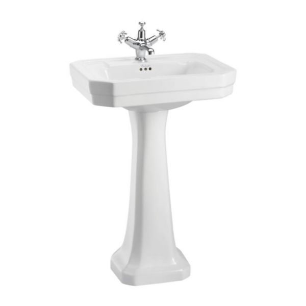 Vasque victiorien 56 cm BURLINGTON 1 trou à poser sur pied colonne ou console Réf. B2 1TH