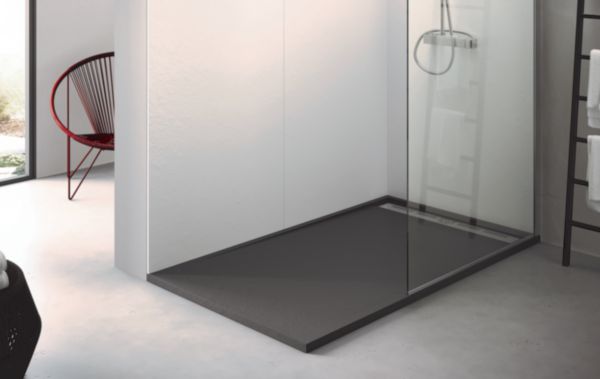 Receveur Alterna Daily'C 160 x 90 cm caniveau ardoise anthracite