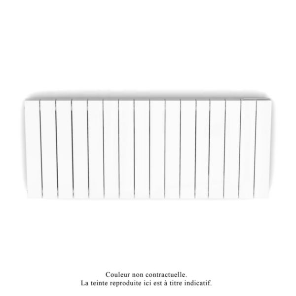Image principale de Radiateur électrique Acova Fassane Premium horizontal, commande radiofréquence RF, puissance 1000W, hauteur 500 mm, largeur 1201 mm, 16 éléments, Blanc RAL 9016 Réf. THXD100-118/GF