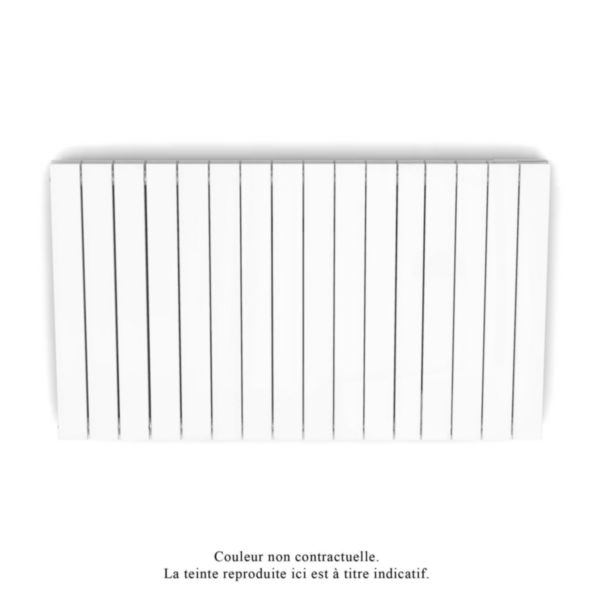 Image principale de Radiateur électrique Acova Fassane Premium horizontal, commande radiofréquence RF, puissance 1500W, hauteur 700 mm, largeur 1201 mm, 16 éléments, Blanc RAL 9016 Réf. THXD150-118/GF