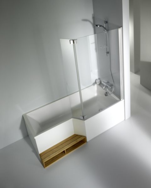 Tablier frontal et latéral 111,5 x 140 cm en aluminium couleur blanc Réf. E6D135-00