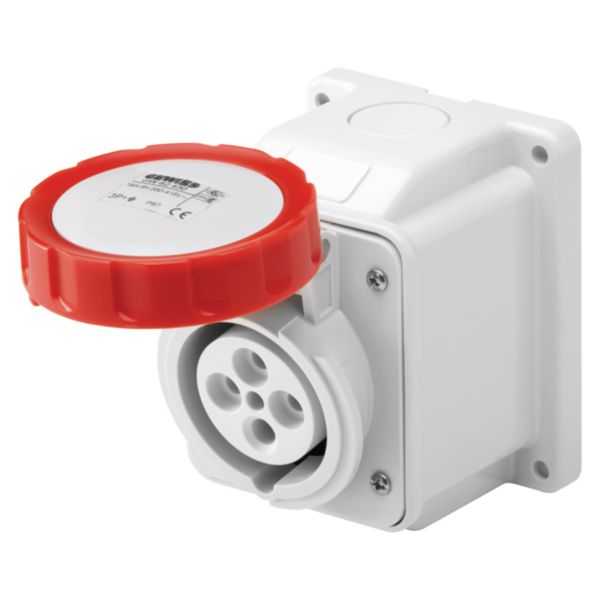 Socle de prise en saillie a 10° - ip67 - 3p+n+t 16a 380-415v 50/60hz - rouge - 6h - cablage a vis Réf / GW62431