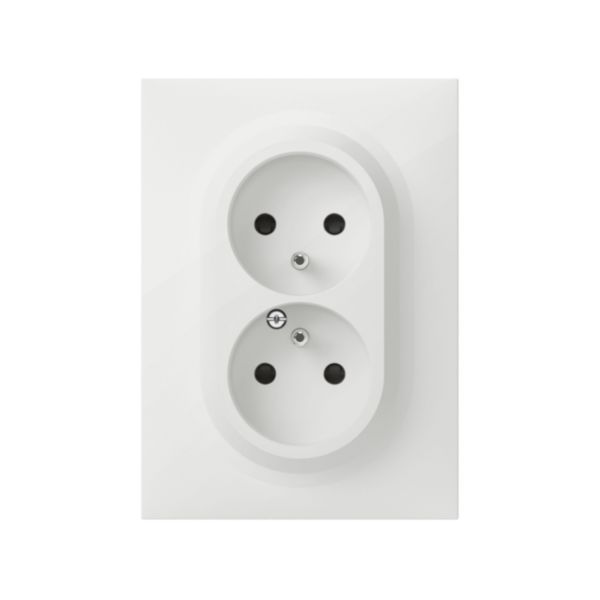 Legrand - double prise de courant compacte monobloc easyréno 2p+t dooxie one 16a livrée avec plaque carrée blanche et griffes Réf 600721