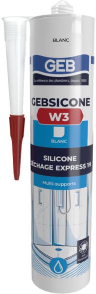 GEBSICONE W3 mastic 100% silicone d'étanchéité cartouche de 280ml blanc réf 890750